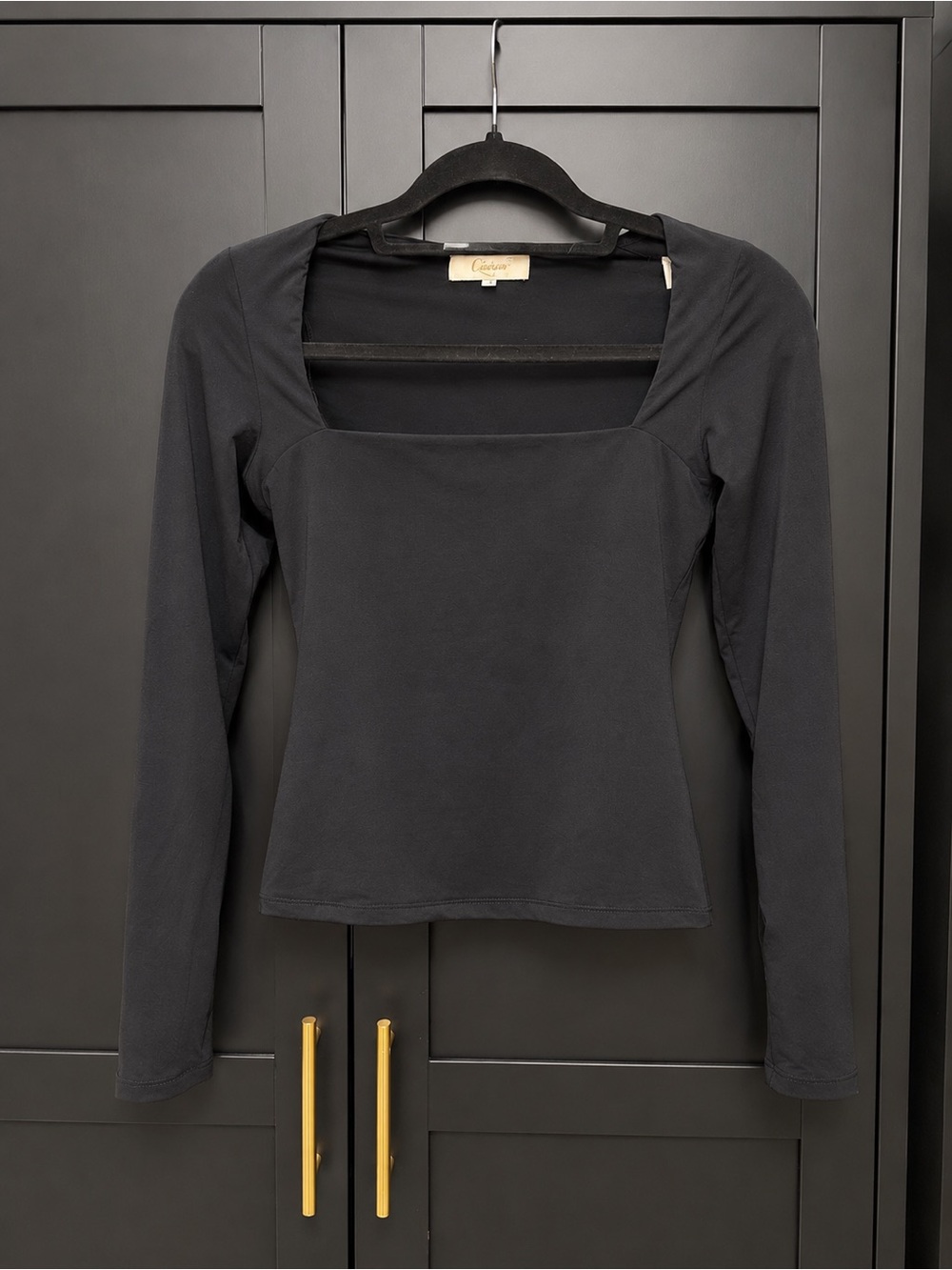 Caslon Black Square-Neck Long Sleeve Top
